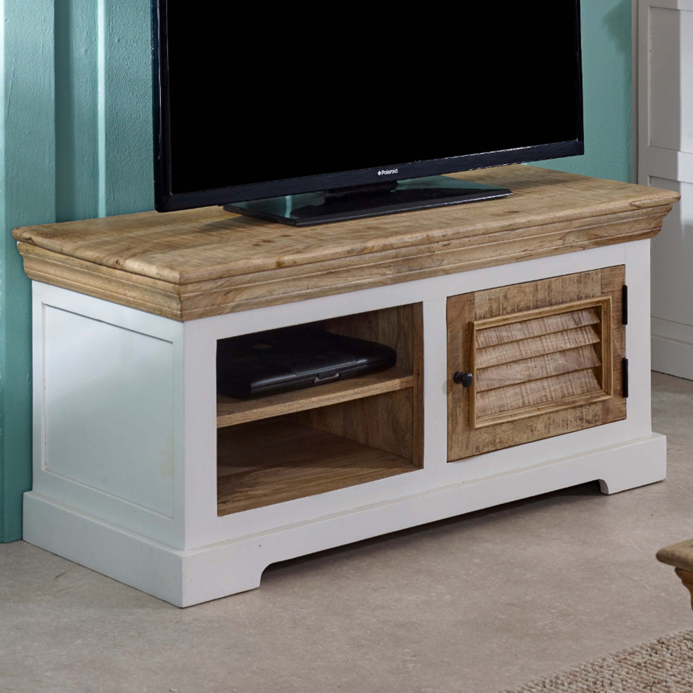 Brooklyn Alfie Single Door 2 Shelf Wood TV Unit Image 1