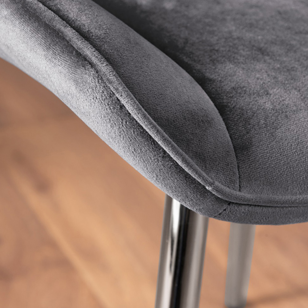 Furniturebox Copeland Cesano Marble Effect 6 Seater Dining Set White Grey and Chrome Image 8