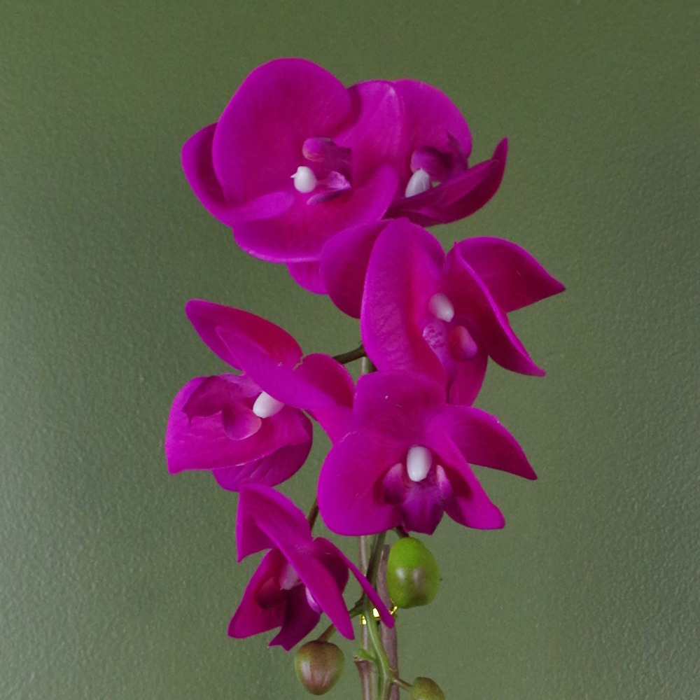 Leaf Dark Pink and Gold Orchid Artificial Plant 46cm Image 2