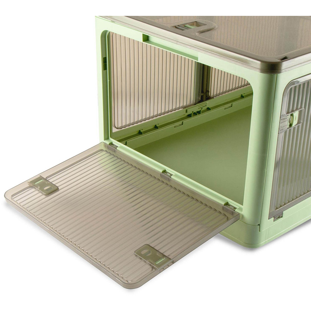 Sewing Online YN8885-GREEN 40L 5 Door Green Plastic Stackable Storage Box with Wheels Image 4