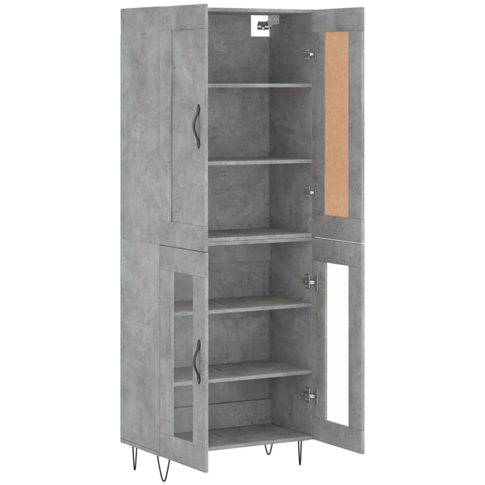 vidaXL 4 Door Concrete Grey Highboard Image 4