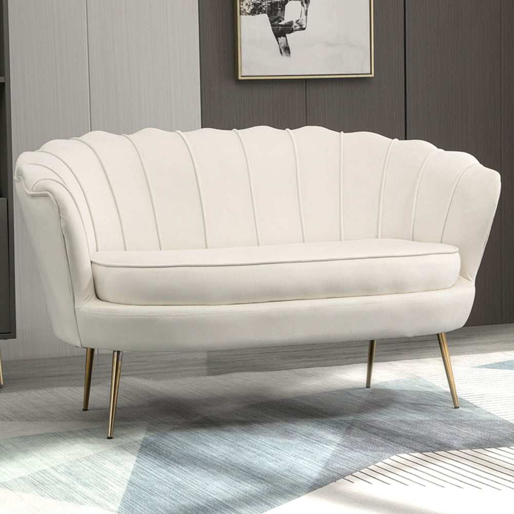 HOMCOM 2 Seater Modern Velvet Loveseat Sofa Image 1