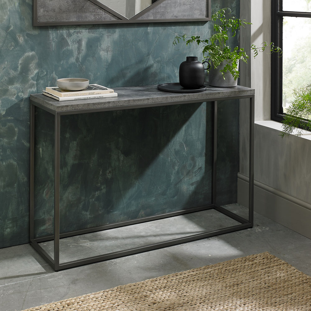 Bentley Designs Renzo Zinc and Dark Grey Console Table Image 5
