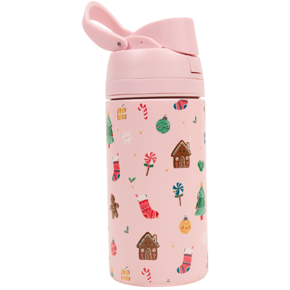 Cute Xmas Print Vacuum Bottle with Handle Image 5