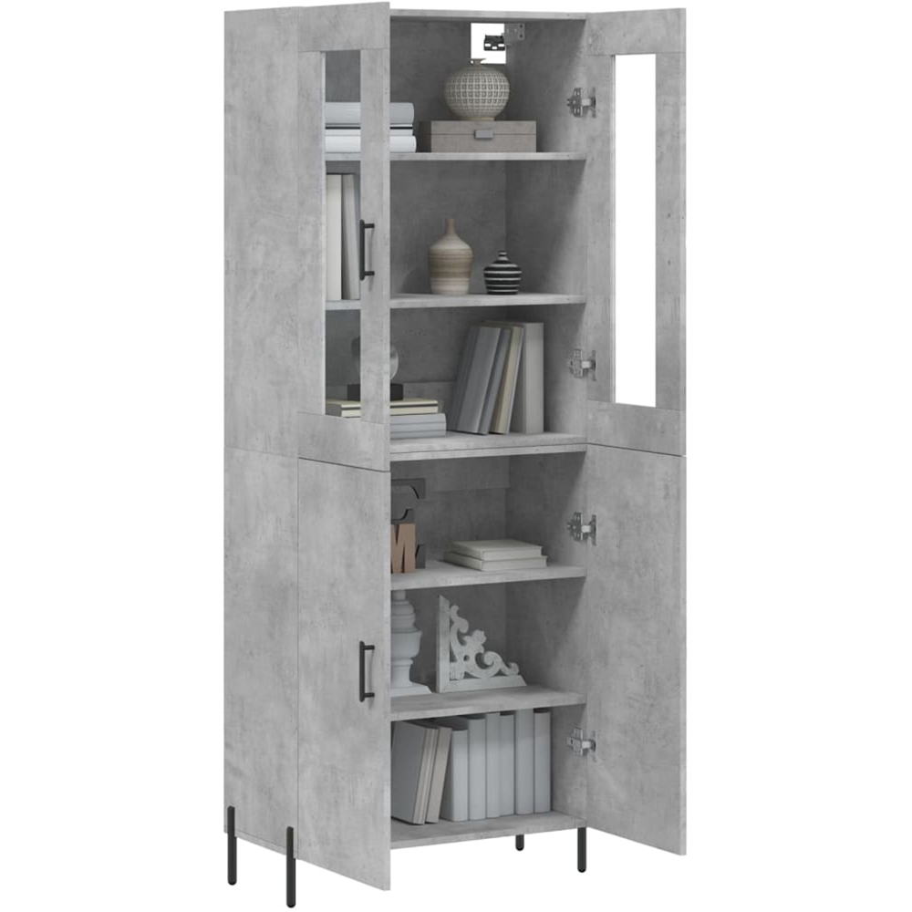 vidaXL 4 Door Concrete Grey Highboard Image 3