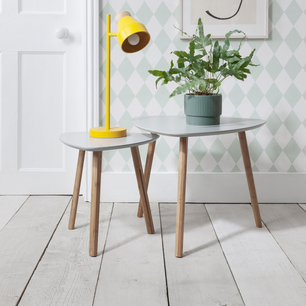 Noa and Nani Malme Chalk Grey and Natural Pine Large Side Table Image 8
