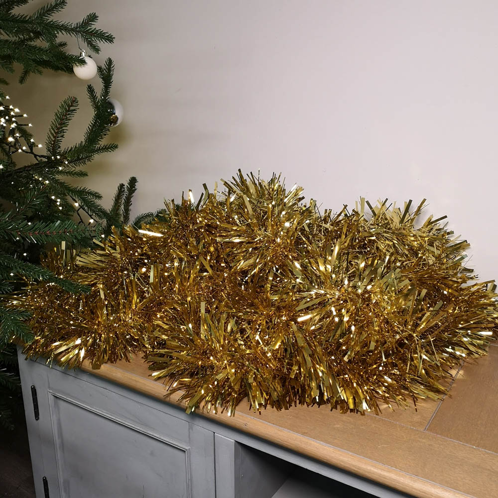 Samuel Alexander Gold Chunky Cut Christmas Tinsel Garland 10m Image 2