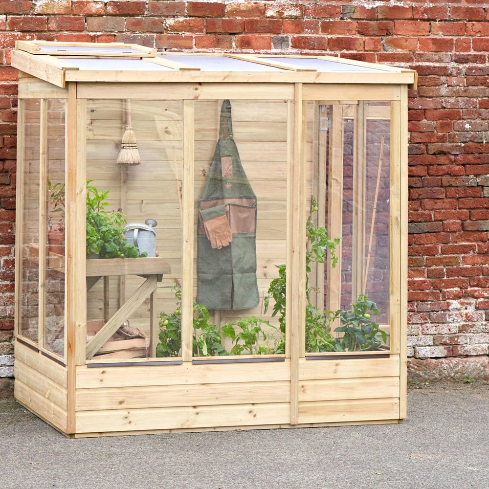 Forest Garden Solid Back Wallscape Lean-to 6 x4ft Greenhouse Image 8