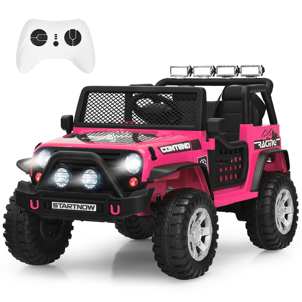 Costway Kids 2 Seater Pink Ride On Truck with Remote Control 12V Image 3