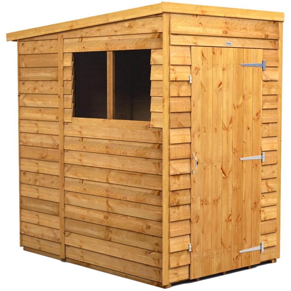 Power 4 x 6ft Overlap Pent Garden Shed Image 1