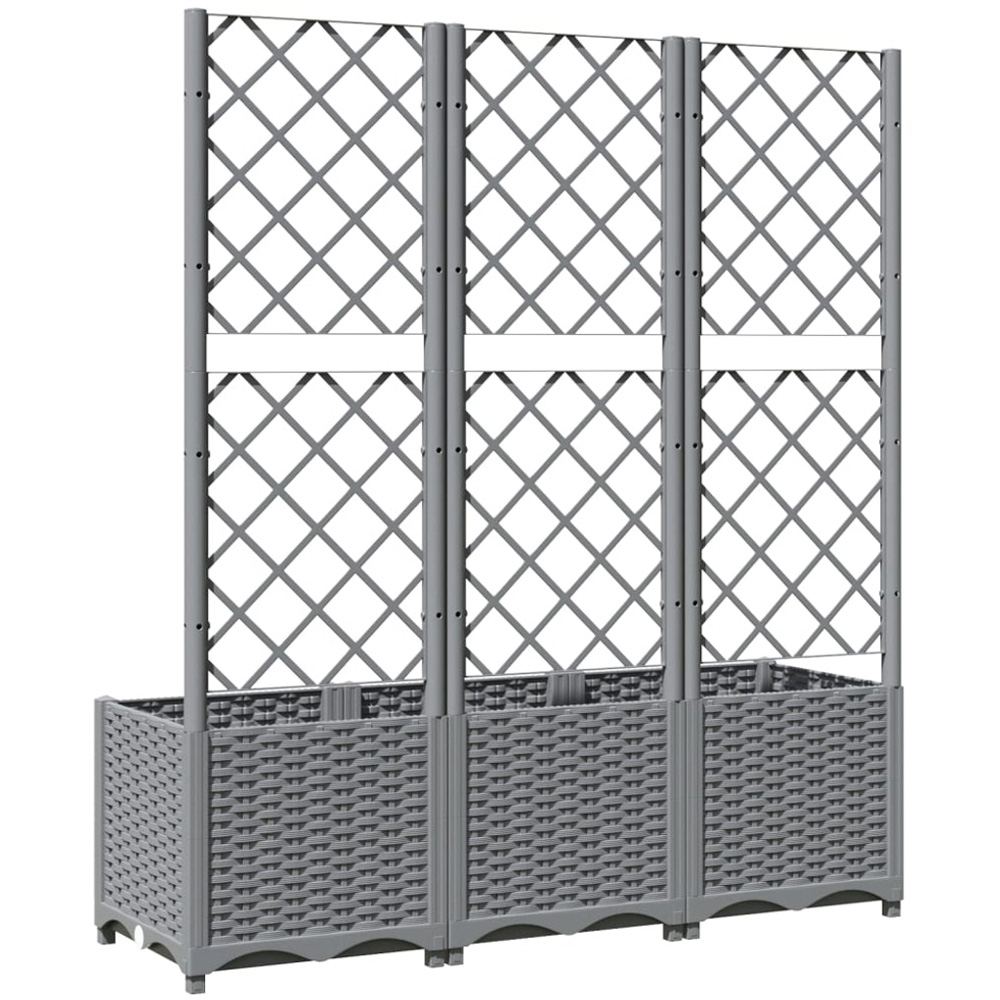 vidaXL Light Grey Polypropylene Garden Planter with Trellis 136 x 40 x 120cm Image 5