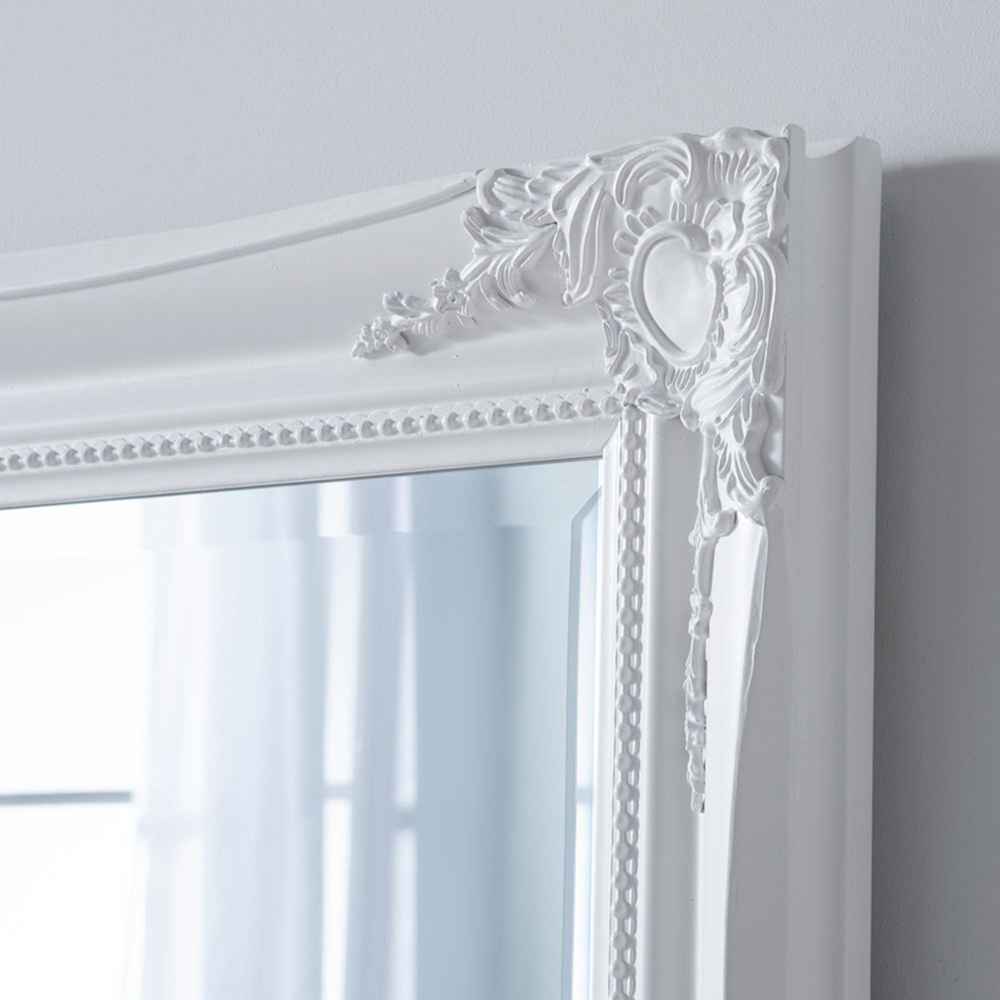 Yearn White French Style Carved Bevelled Mirror 116 x 90cm Image 3