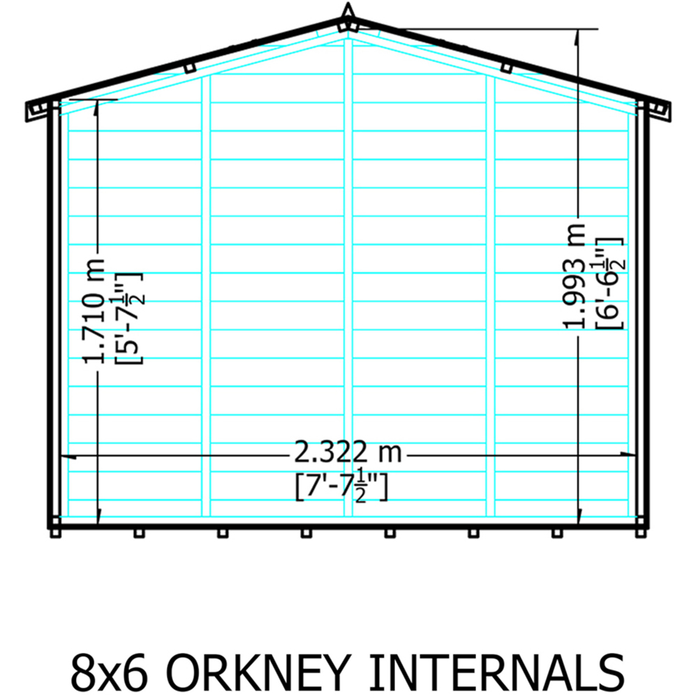 Shire Orkney 8 x 6ft Shiplap Apex Garden Shed Image 5