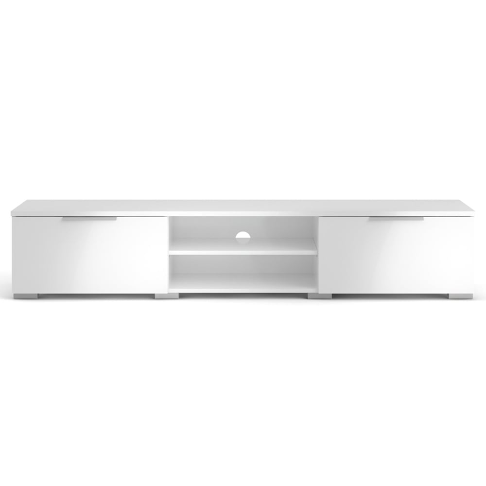 Florence Match 2 Drawers 2 Shelf White High Gloss TV Unit Image 4