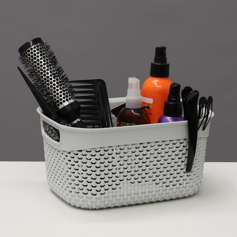 JVL Droplette 3.3L Ice Grey Storage Basket Image 2