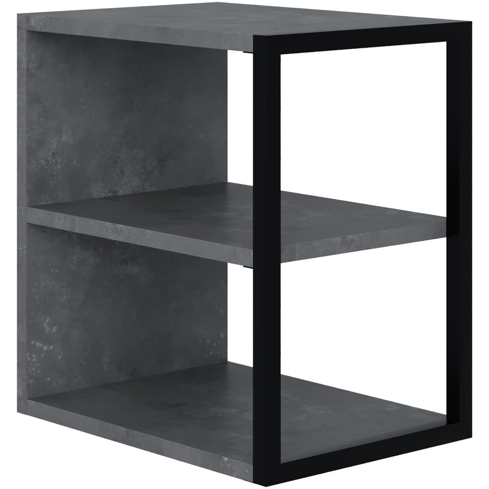 Decortie Echo 2 Shelf Retro Grey Minimalist Modern Side Table Image 2