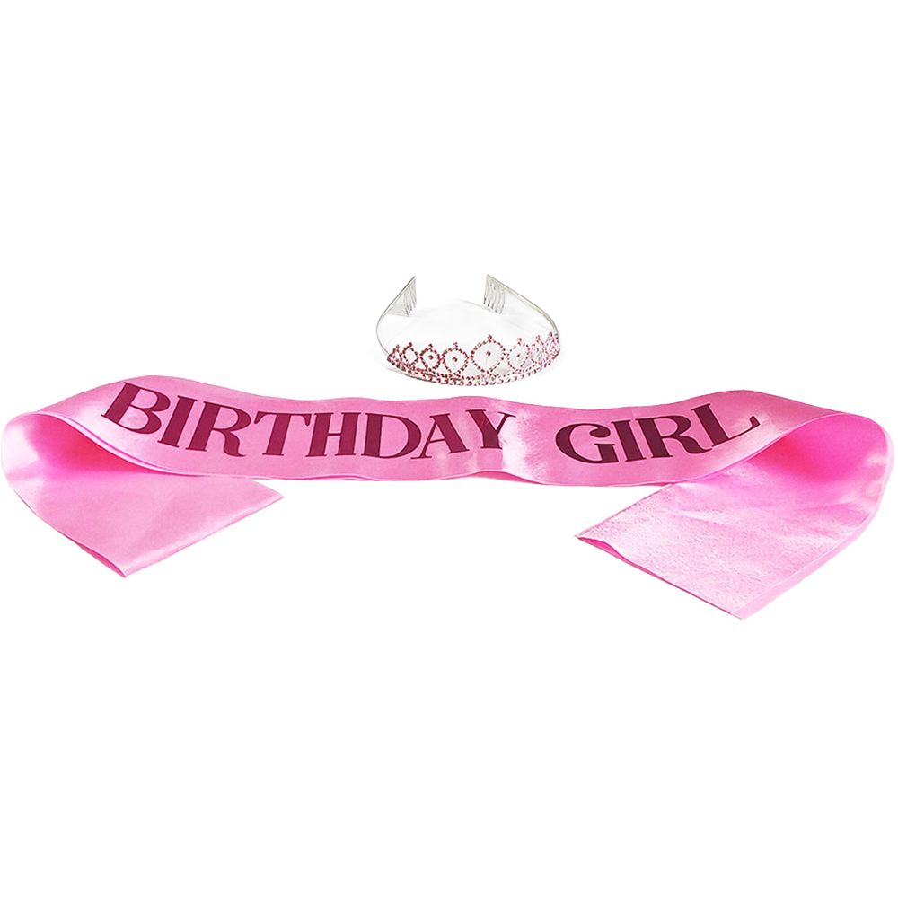Birthday Girl Tiara and Sash Set Pink Image 9