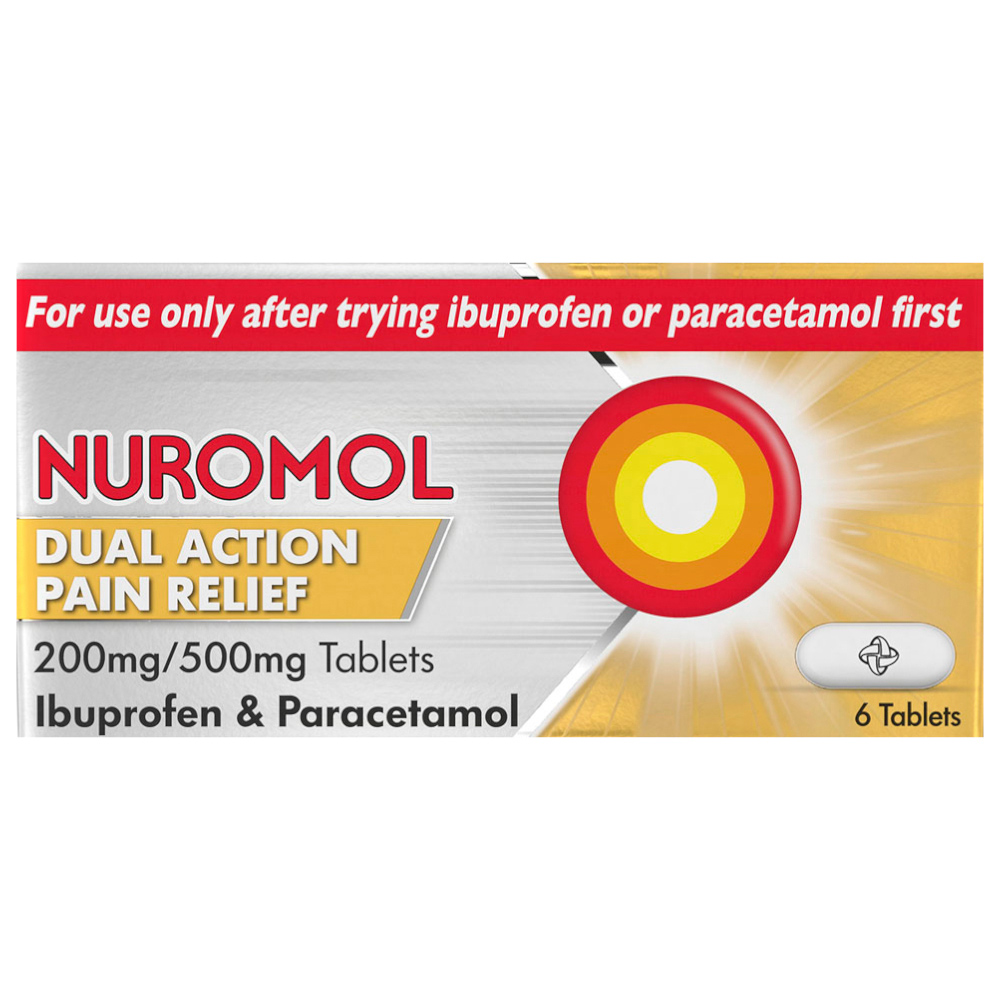 Nuromol Dual Action Pain Relief 6 Tablets Image 2