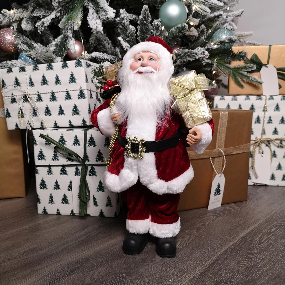 Samuel Alexander Red Standing Santa with Gift Sack Christmas Decoration 40cm Image 2