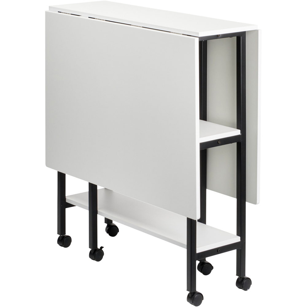 Sewing Online WC1012 2 Shelf White and Black Foldable Quilting and Fabric Cutting Table Image 3