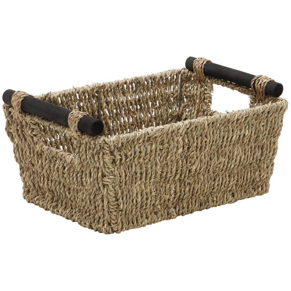 JVL Seagrass Tapered Storage Baskets with Handles Set of 3 Image 5