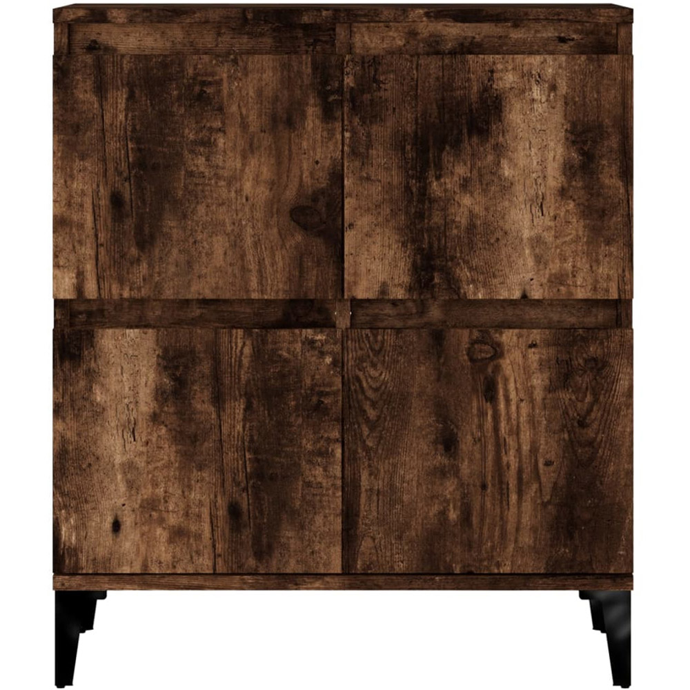 vidaXL 4 Door Smoked Oak Square Sideboard Image 6