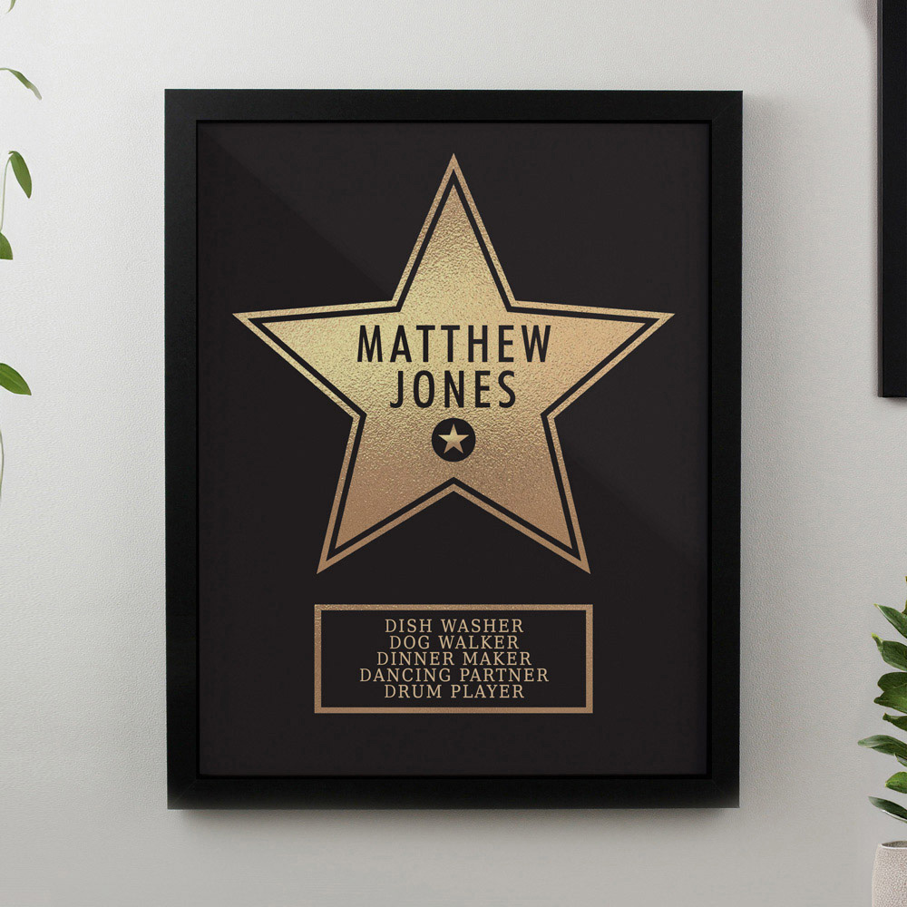 Personalised Memento Company Personalised Star Award Black Poster Frame 12 x 15 inch Image 2