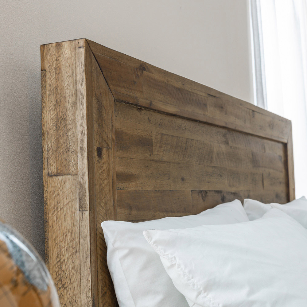 Julian Bowen Hoxton Super King Rustic Oak Wooden Bed Frame Image 5