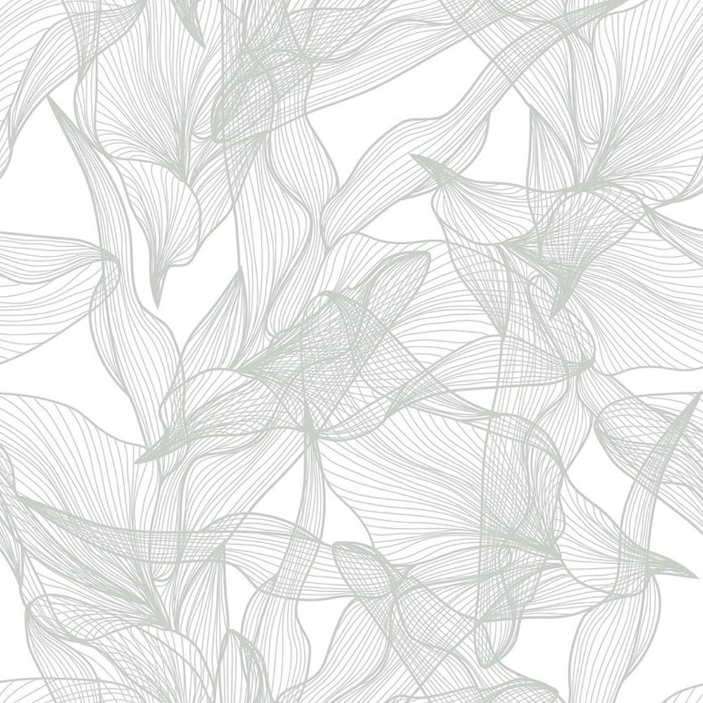 Bobbi Beck Eco Luxury Abstract Line Floral Grey Wallpaper Image