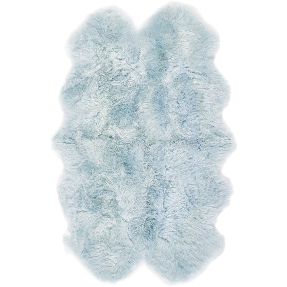 Origins Genuine Sheepskin Duck Egg Quad New Zealand Wool Rug 160 x 105cm Image 1