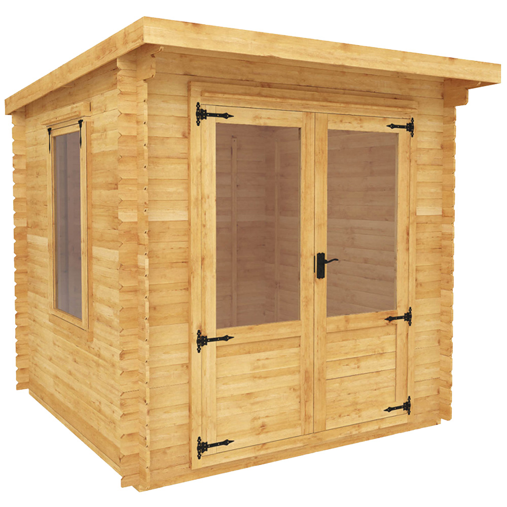 Mercia 7.9 x 7.9ft Double Door Wooden Pent Log Cabin Image 1
