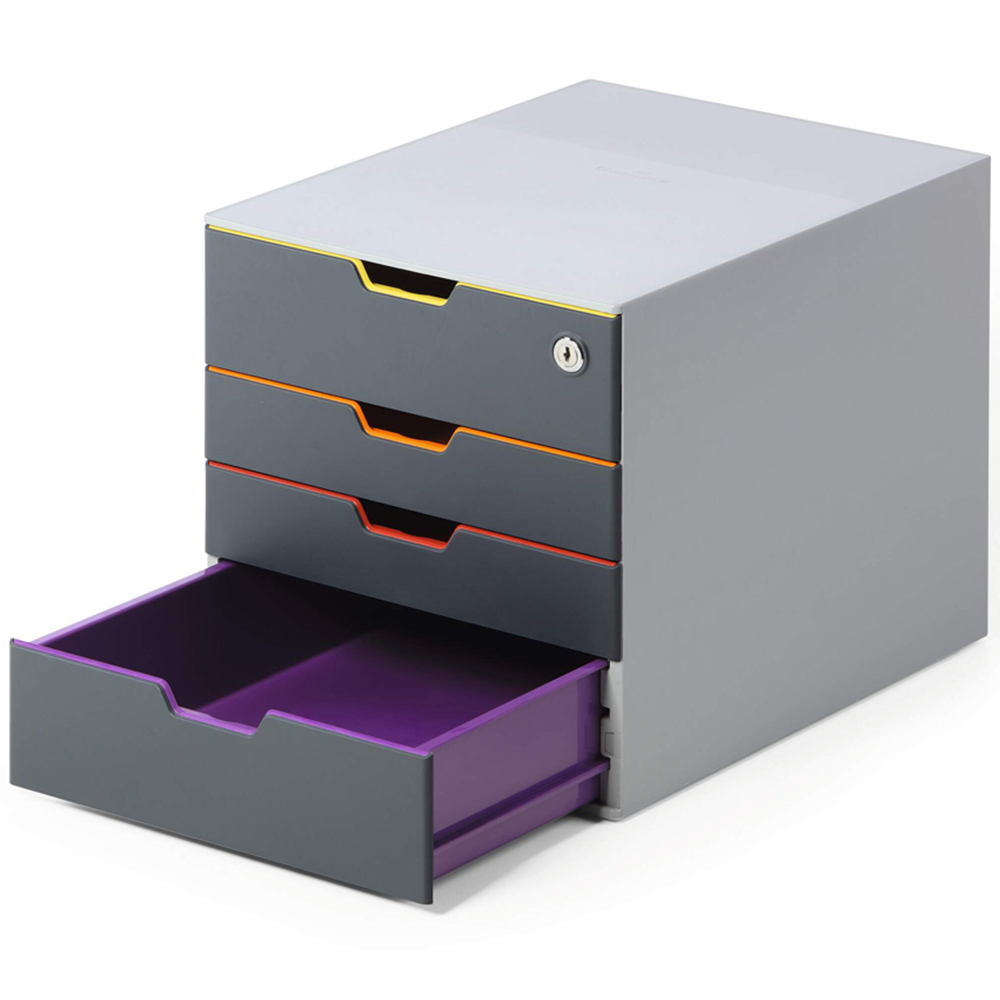 Durable VARICOLOR Safe A4+ 4 Drawer Lockable Colour Coded Desk Organiser Image 4