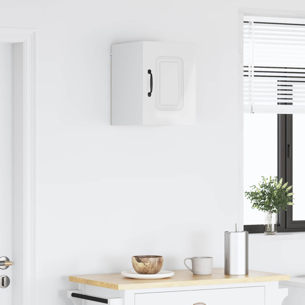 vidaXL Kalmar Single Door High Gloss White Wall Mounted Kitchen Cabinet Image 9