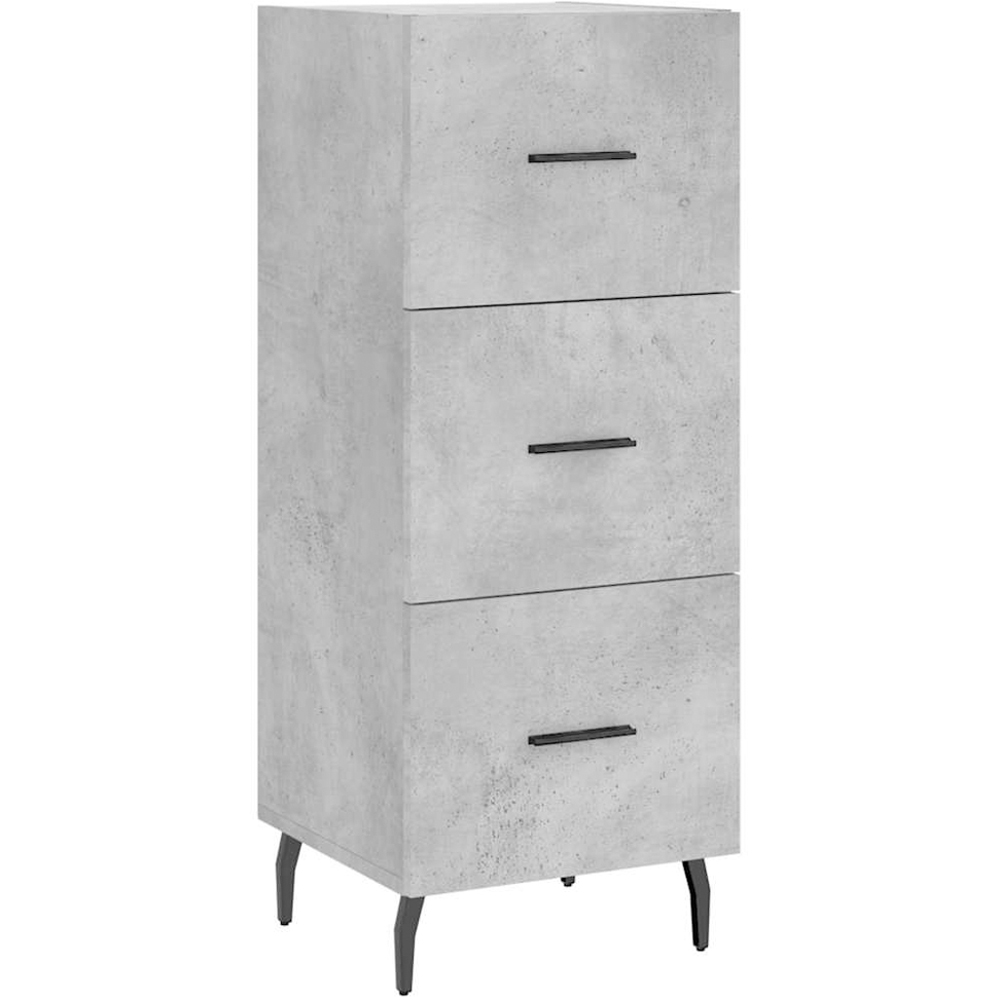vidaXL Single Door 3 Drawer Concrete Grey Highboard Image 5