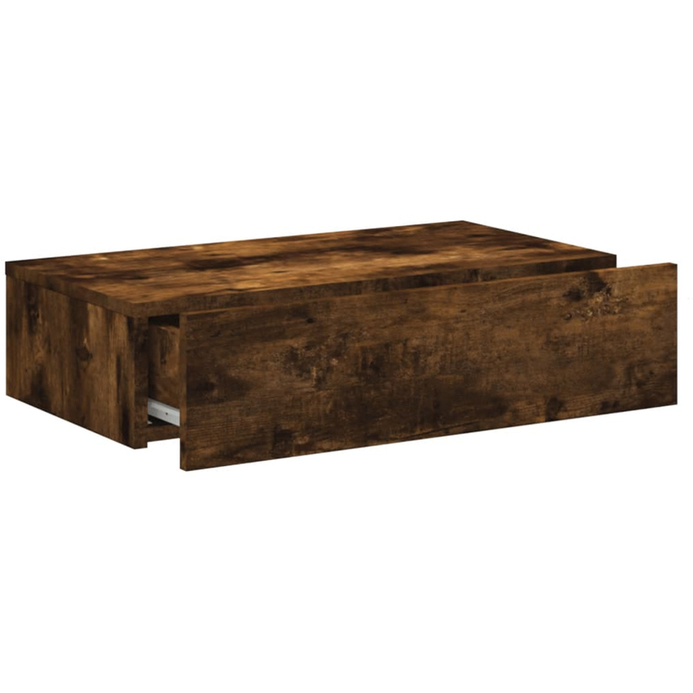 vidaXL Single Drawer Smoked Oak Wall Mounted TV Cabinet Image 6