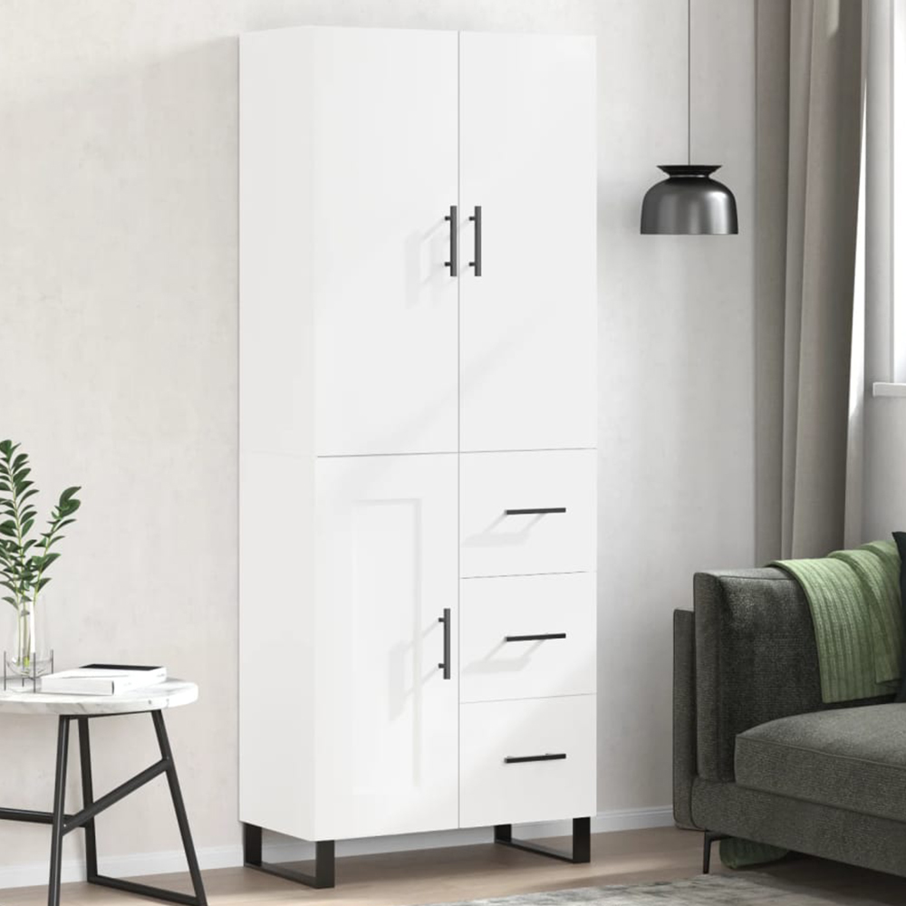 vidaXL 3 Door 3 Drawer White Highboard Image 1
