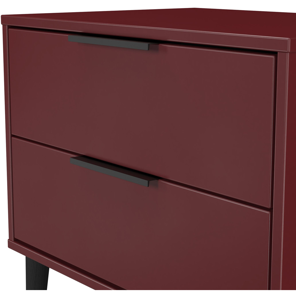 Crowndale Hong Kong 2 Drawer Red Matt Side Table Ready Assembled Image 5