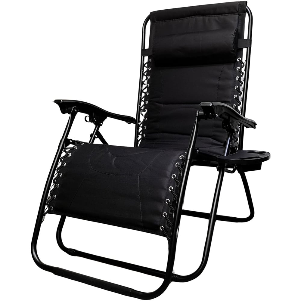 Samuel Alexander Set of 2 Black Multi Position Garden Sun Loungers Image 2