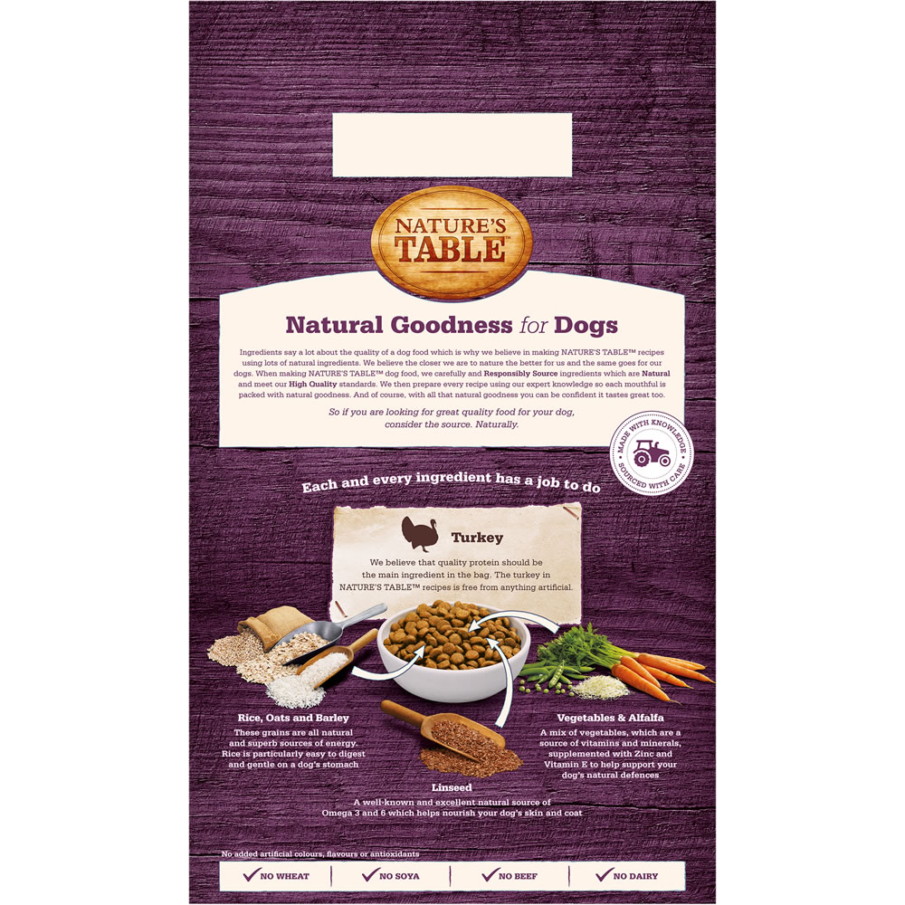 Natures Table Dog Complete Dry Adult Turkey with Rice & Vegetables 2kg Image 3
