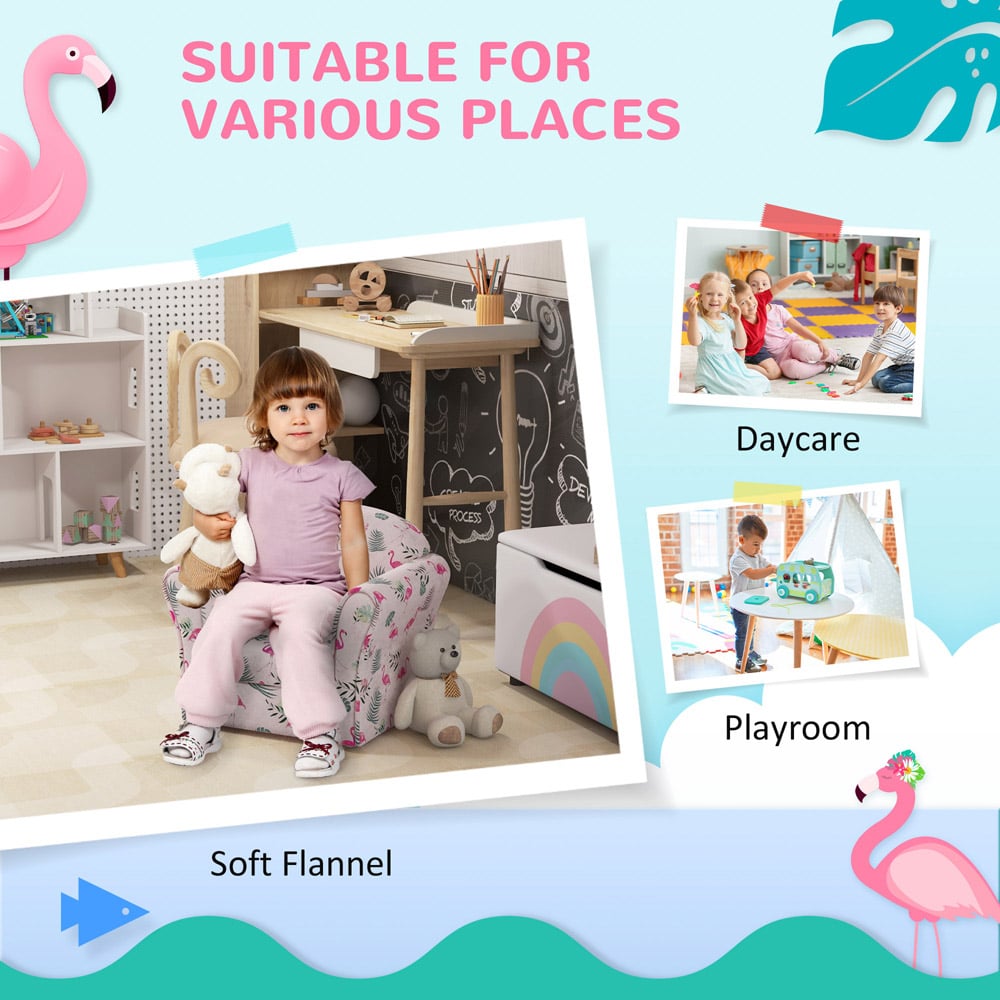 AIYAPLAY Pink Flamingo Kids Armchair Image 7