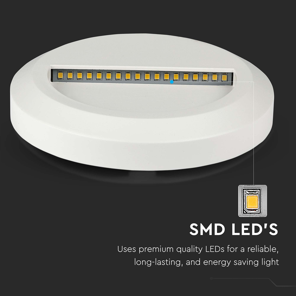 V-TAC 4 Pack 2W White Round Cool White LED Step Light Image 8