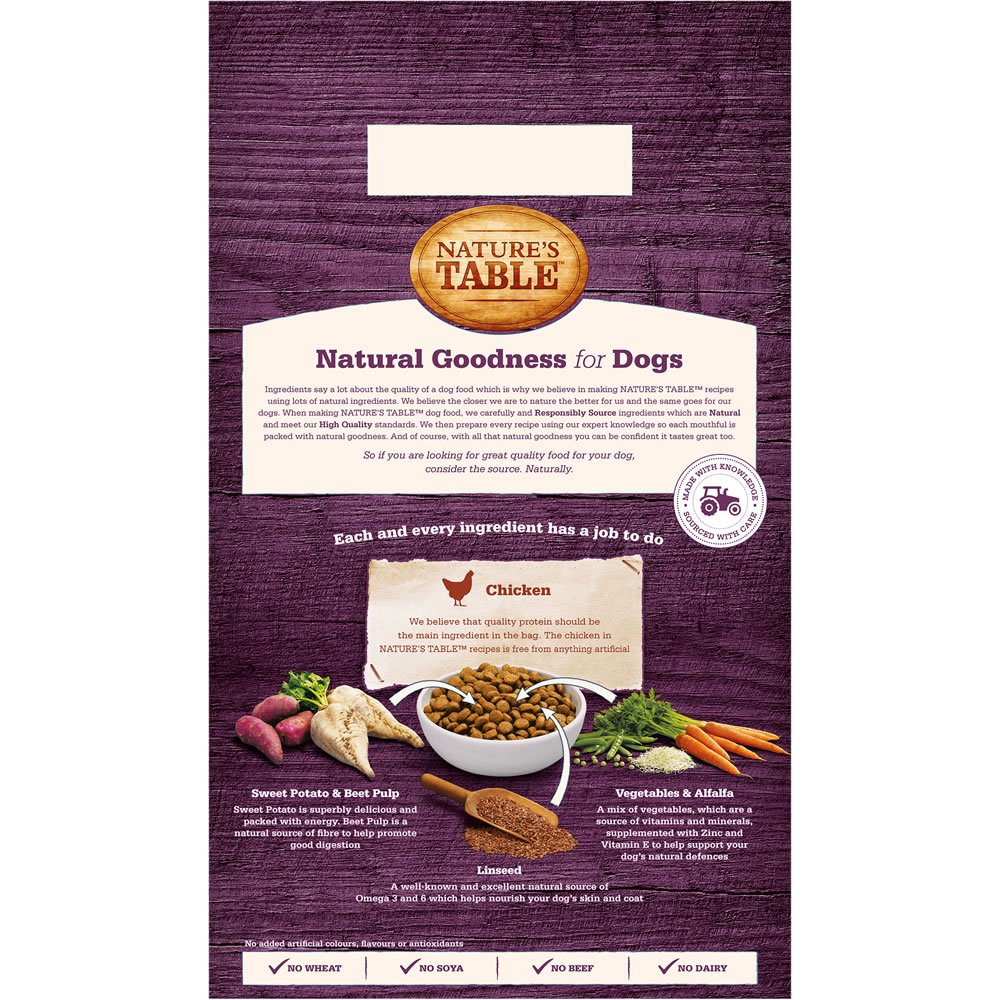 Nature's Table Chicken with Sweet Potato &        Vegetables Grain Free Complete Dog Food 2kg Image 3