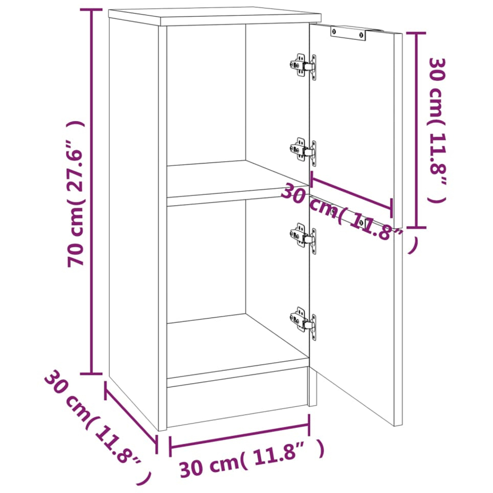 vidaXL 2 Door White Sideboard Set of 2 Image 9