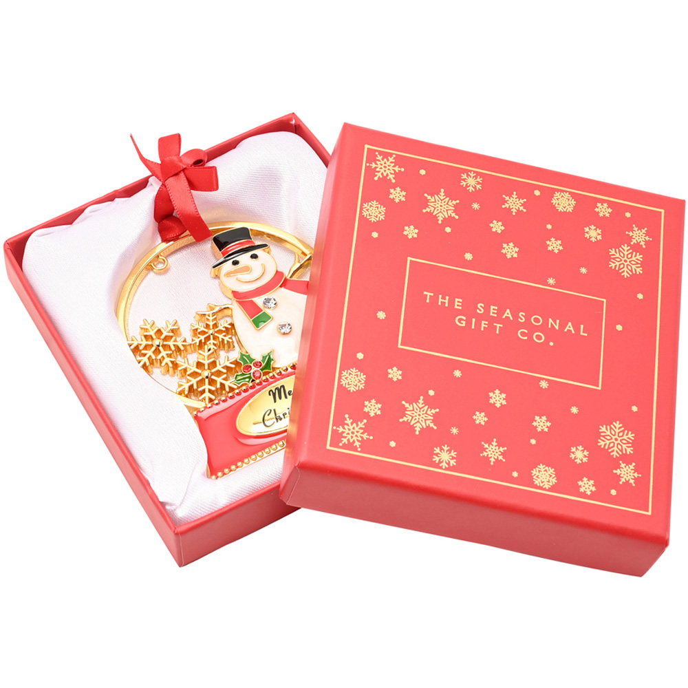 The Seasonal Gift Co Regal Tidings Snowman Globe Collectable Christmas Tree Decoration 19cm Image 3
