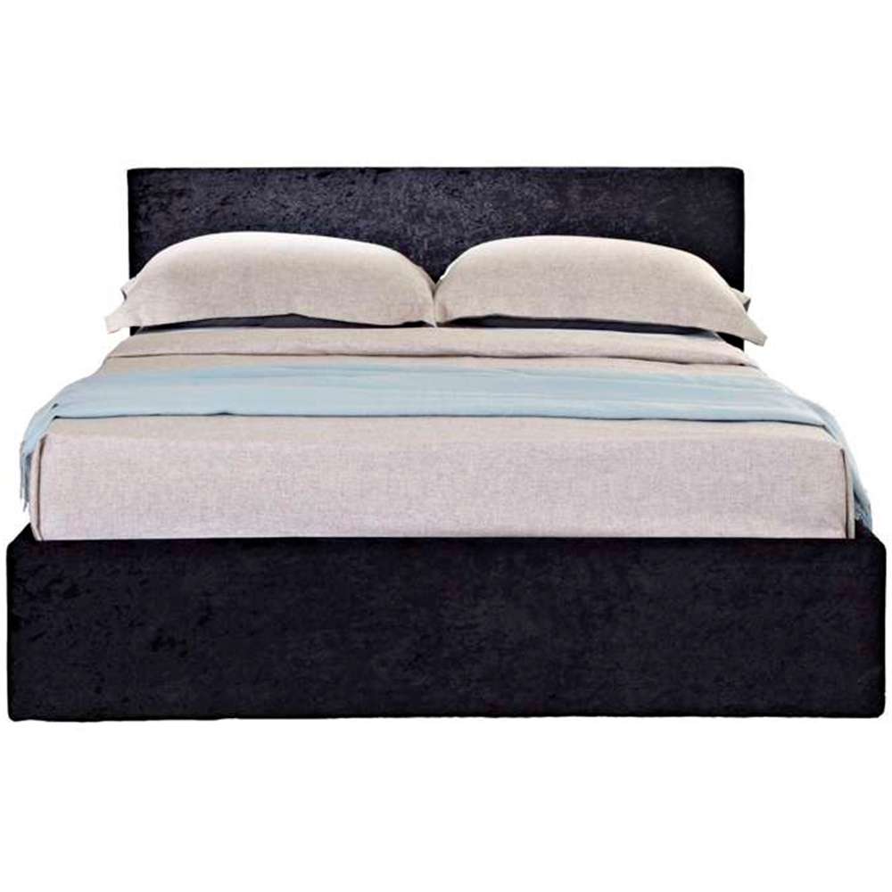 Berlin Double Black Crushed Velvet Ottoman Bed Image 2