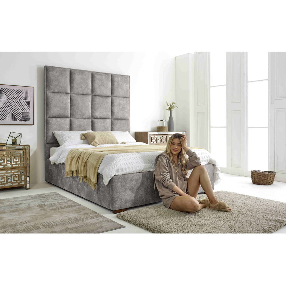 Eleganza Madelyn Single Silver Oakland Fabric Bed Frame Image 5
