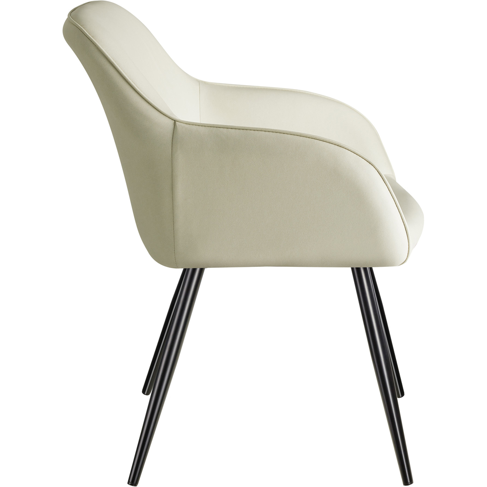 tectake Marilyn Set of 4 Cream Chair with Black Steel Legs Image 5