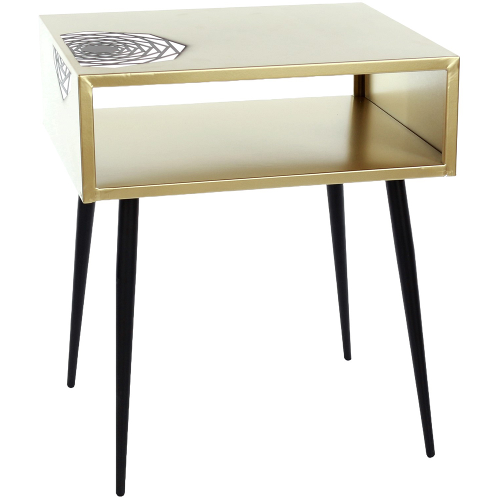 Core Products Galaxy Gold and Black Metal Bedside Table Image 2