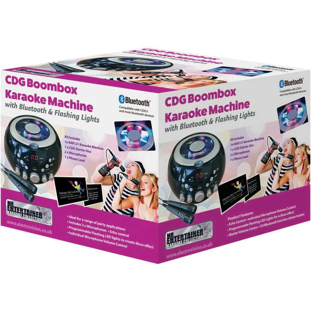 Mr Entertainer Black CDG Boombox Karaoke Machine with Bluetooth Image 5