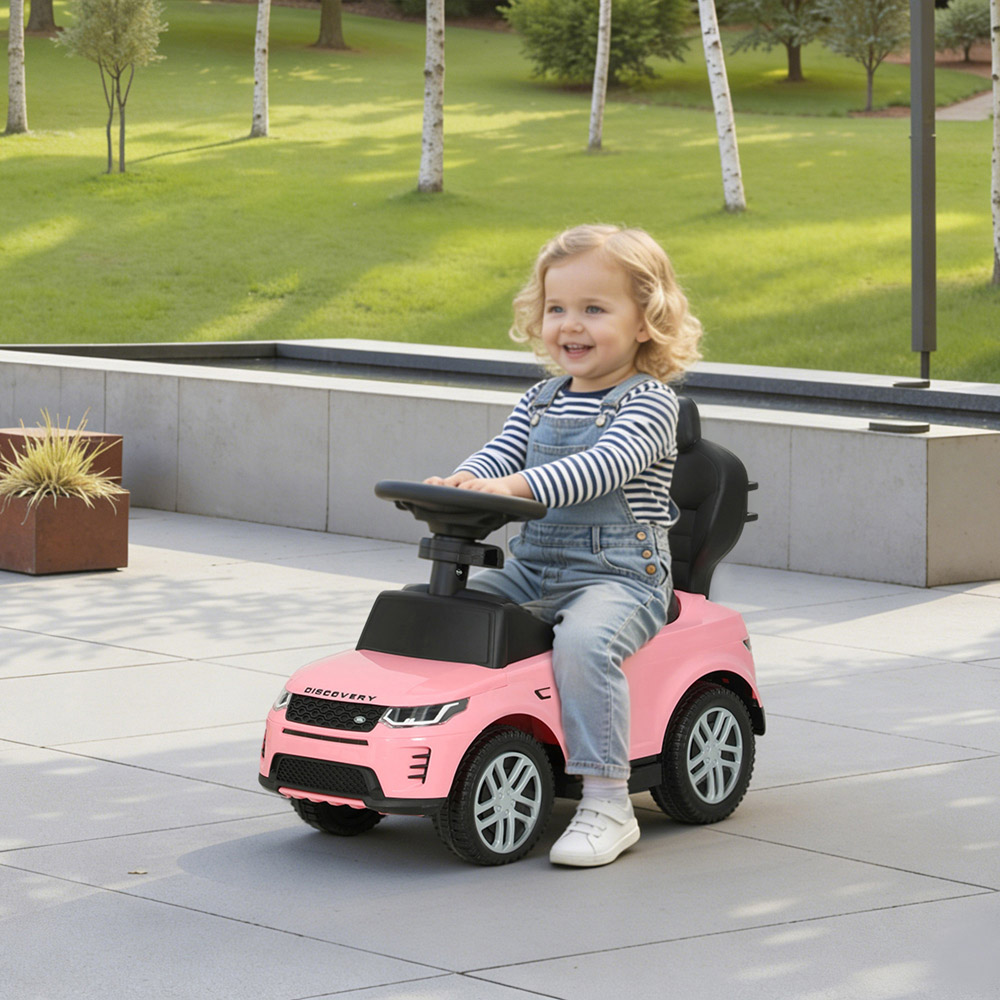 Tommy Toys AIYAPLAY 2-in-1 Pink Licensed Land Rover Baby Push Car with Guardrail Image 3